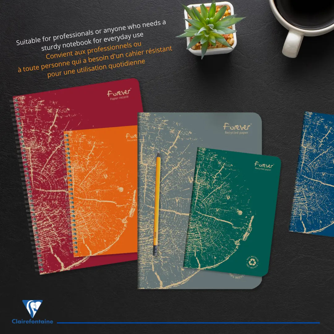 Forever premium cahier agrafé ligné -assortis- A4. 96 pages (21x29.7cm) CLAIREFONTAINE