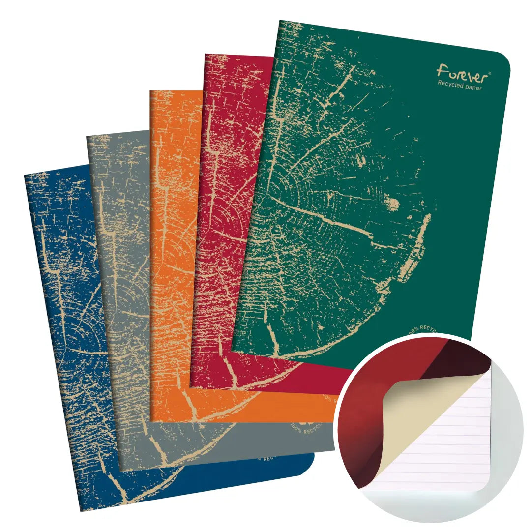 Forever premium cahier agrafé ligné -assortis- A5. 96 pages (14.8x21cm) CLAIREFONTAINE