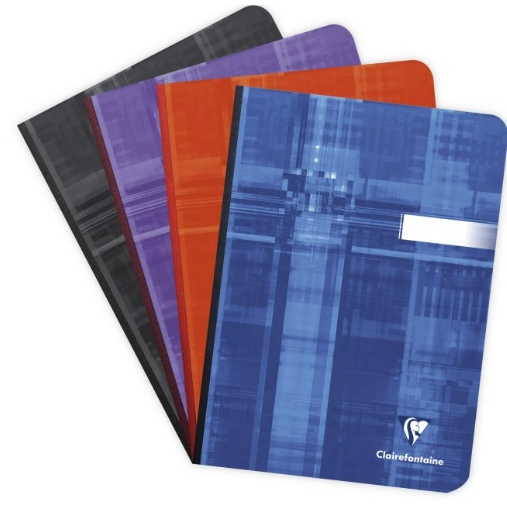 Cahier Dos toilé ligné 192P 5¾X8¼. Assortis CLAIREFONTAINE