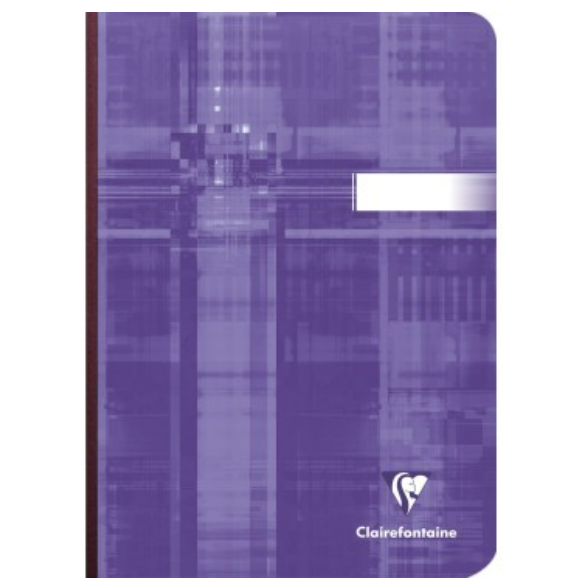 Cahier Dos toilé ligné 192P 5¾X8¼. Assortis CLAIREFONTAINE