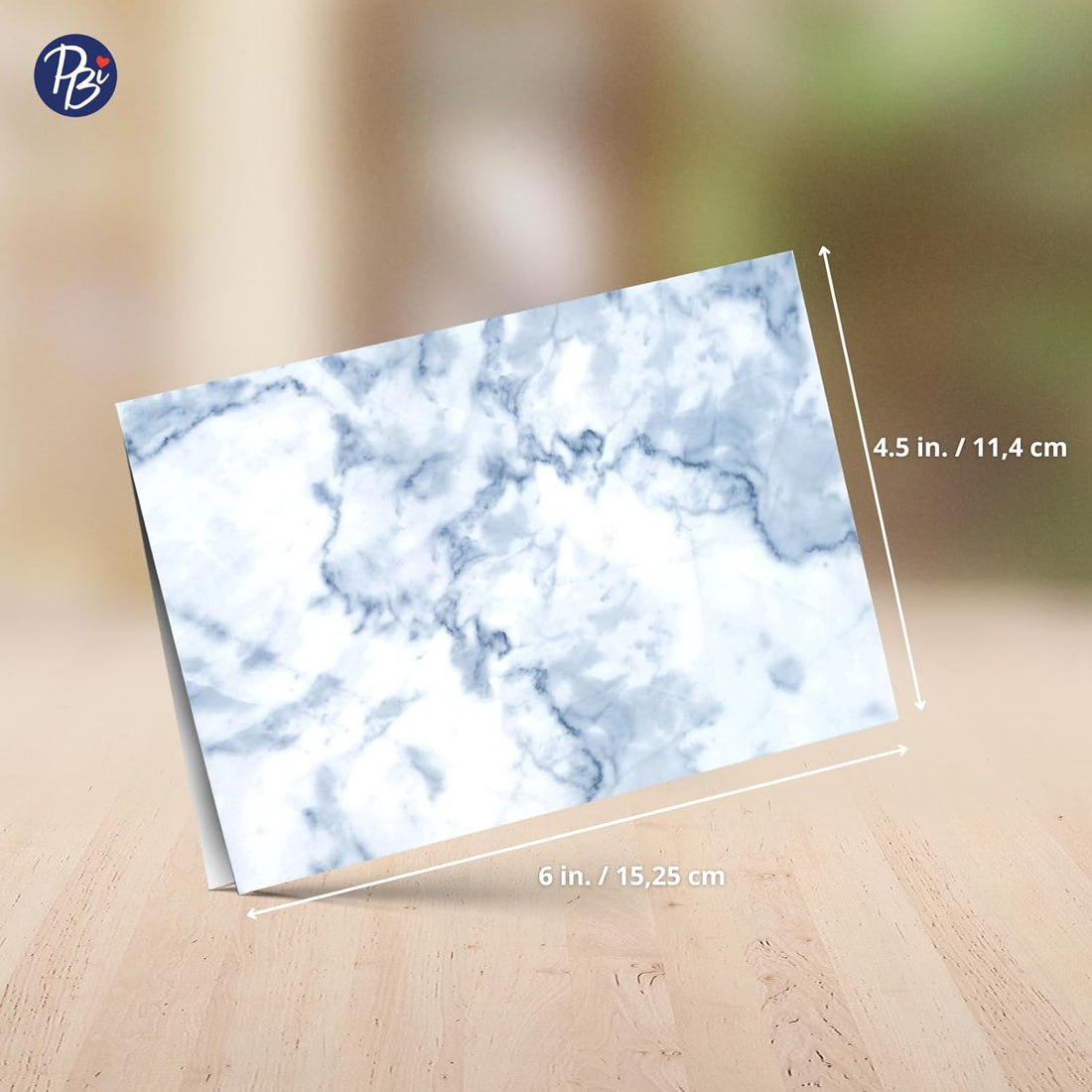 CARTE VIERGE / BOITE (10 CARTES, 10 ENV, 10 AUTOCOLLANTS) : BLEU MARBRÉ PBI AUTRES