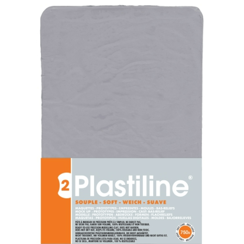 Bloc Plastiline Souple (Dureté 50) - Gris Clair 750G CLAIREFONTAINE