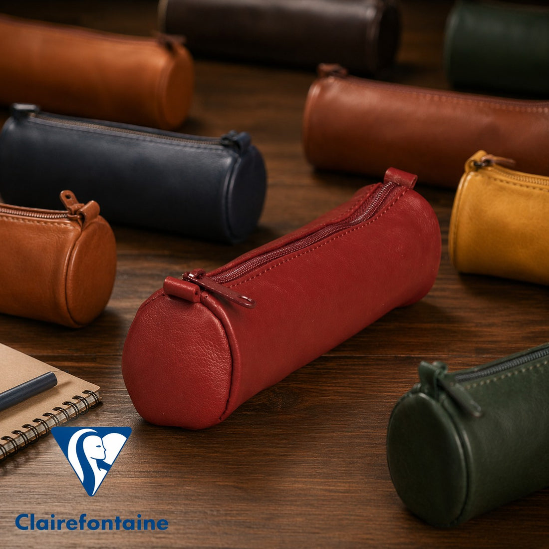 Small Round Age Bag Pencil Cases Assorted (7.3x1.6in)