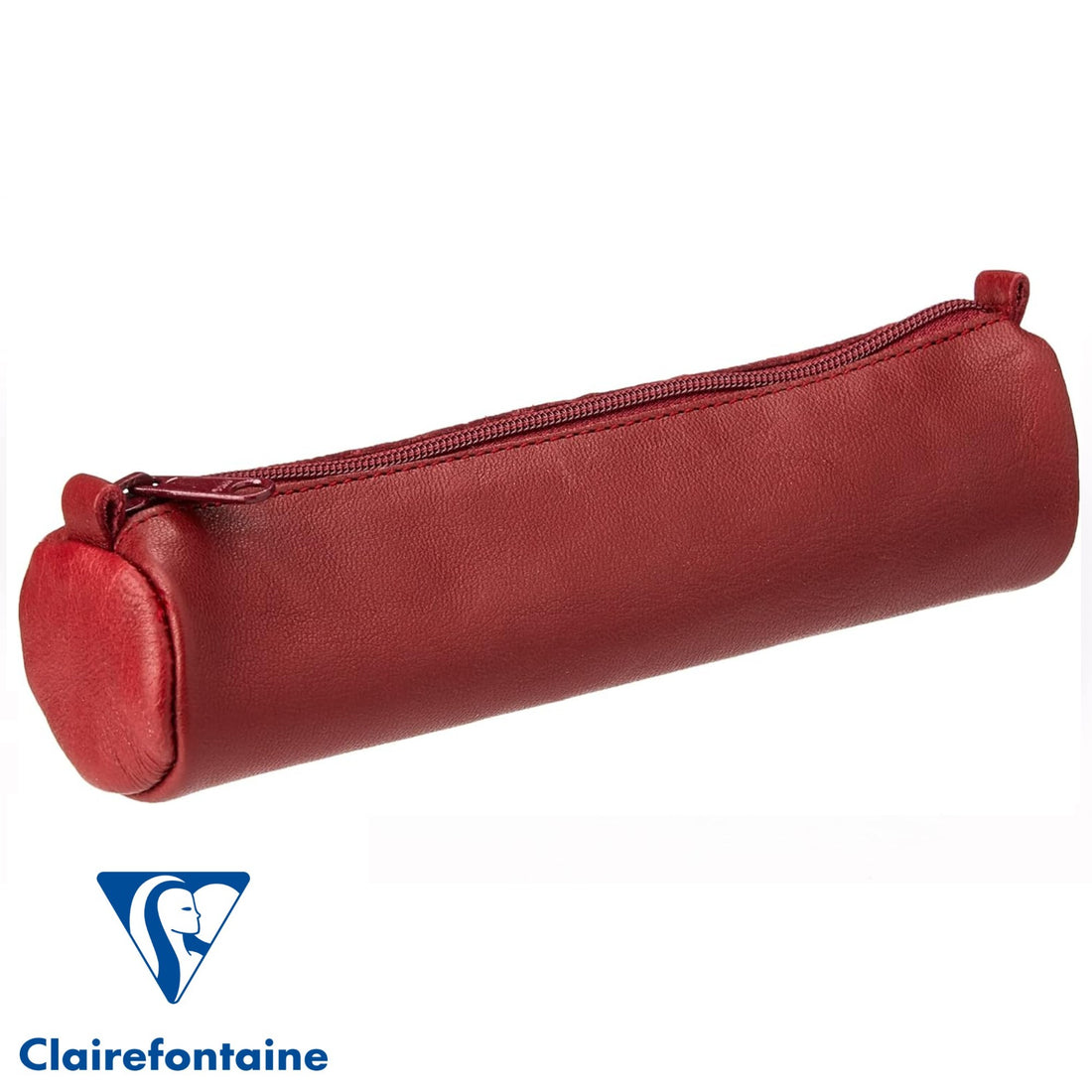 Small Round Age Bag Pencil Case Red (7.3x1.6in)