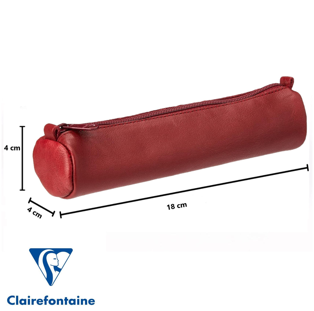 Small Round Age Bag Pencil Case Red (7.3x1.6in)