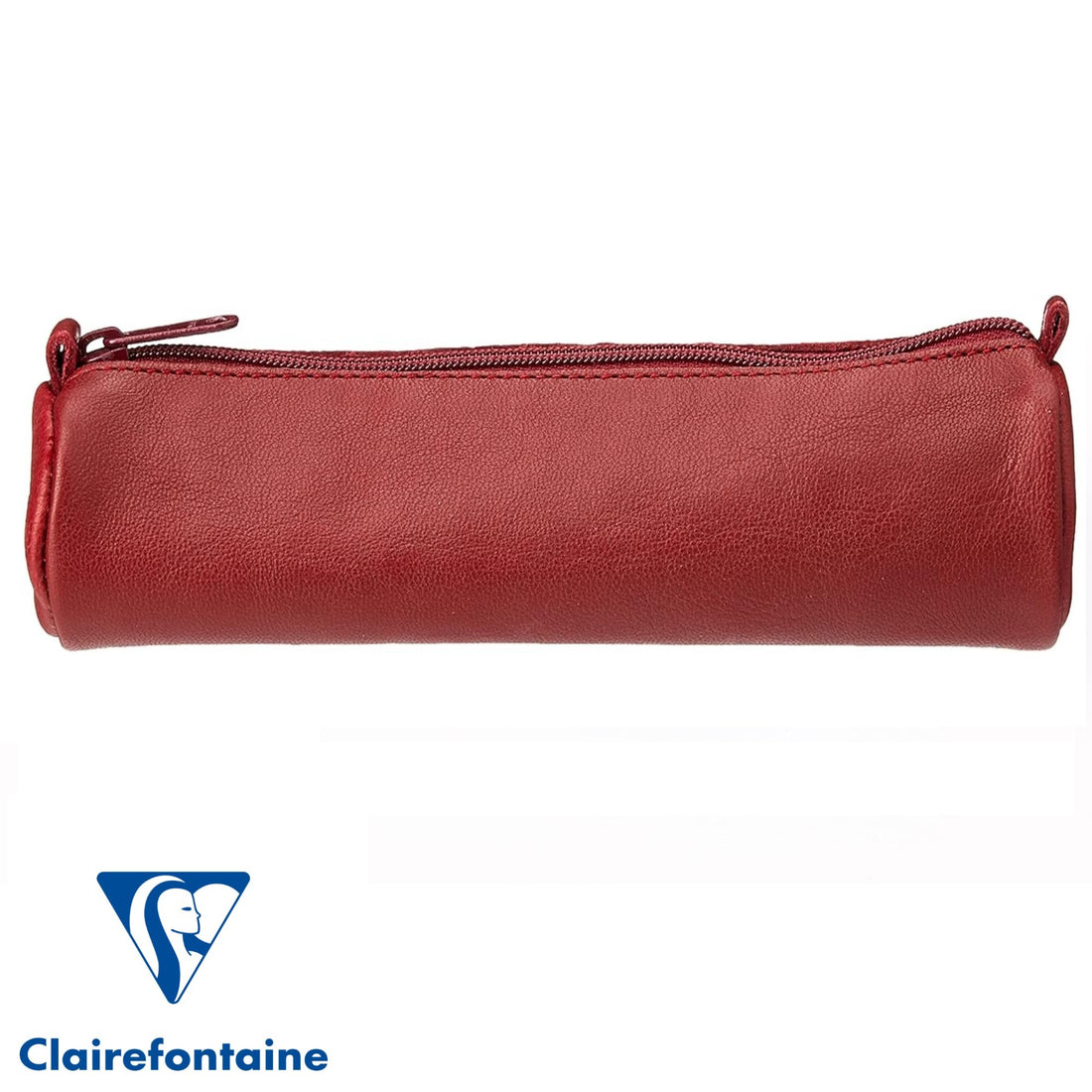 Small Round Age Bag Pencil Case Red (7.3x1.6in)