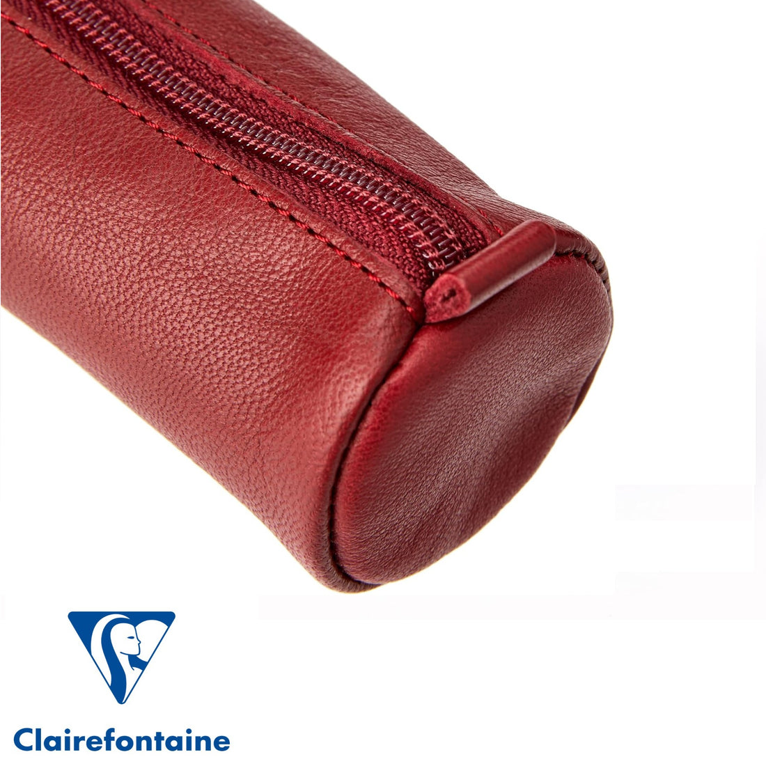 Small Round Age Bag Pencil Case Red (7.3x1.6in)
