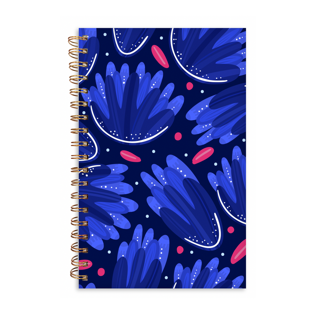 CAHIER DE NOTES - GRAND - FLEURS BLEUES ET ROSES PBI LIVRES NOTES