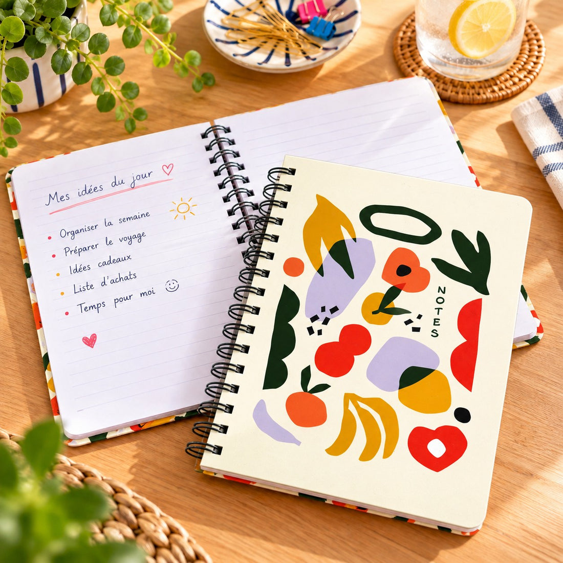 CAHIER DE NOTES- MEDIUM- FRUITS ABSTRAIT - PBI LIVRES NOTES
