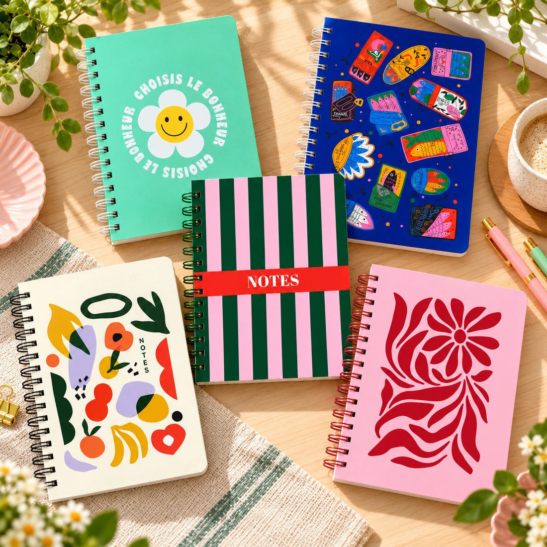 CAHIER DE NOTES- MEDIUM- FRUITS ABSTRAIT - PBI LIVRES NOTES