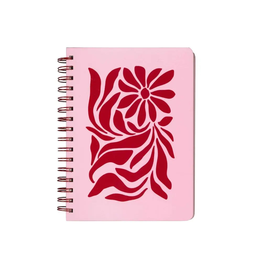 CAHIER DE NOTES- MEDIUM- FLEURS ROUGES ABSTRAIT PBI LIVRES NOTES