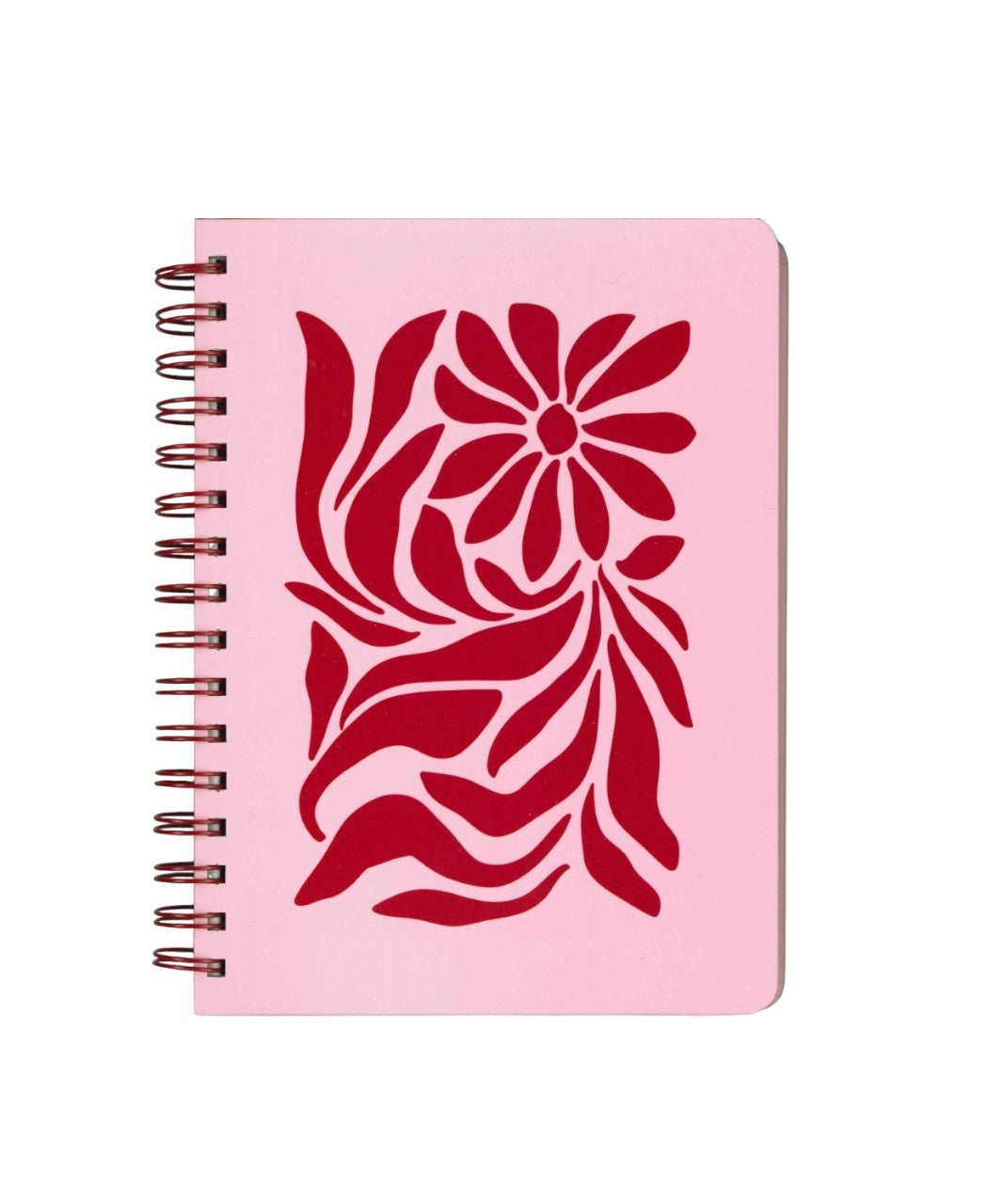 CAHIER DE NOTES- MEDIUM- FLEURS ROUGES ABSTRAIT - PBI LIVRES NOTES