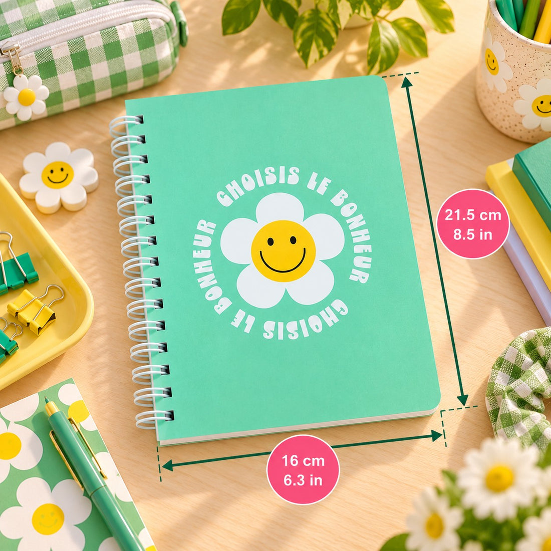 CAHIER DE NOTES- MEDIUM- CHOISIS LE BONHEUR - PBI LIVRES NOTES