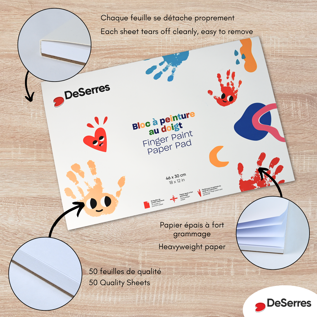 BLOC À PEINTURE AU DOIGT POUR ENFANTS DESERRES