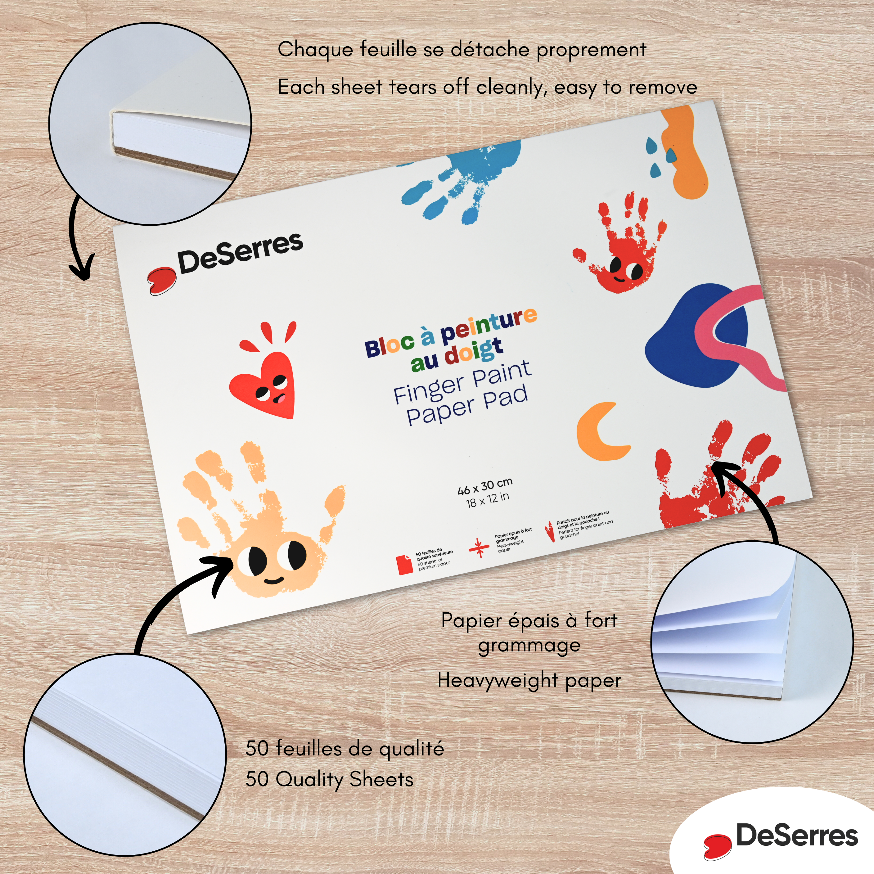 BLOC À PEINTURE AU DOIGT POUR ENFANTS DESERRES