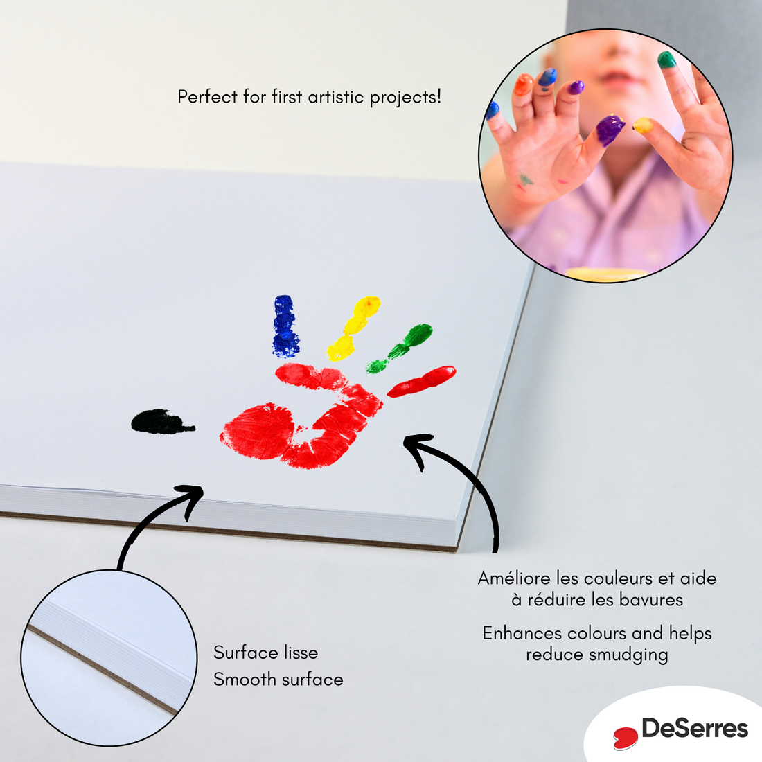 BLOC À PEINTURE AU DOIGT POUR ENFANTS DESERRES