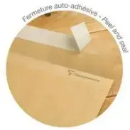 Kraft 250 Peler et sceller  Enveloppes  9X12½ CLAIREFONTAINE
