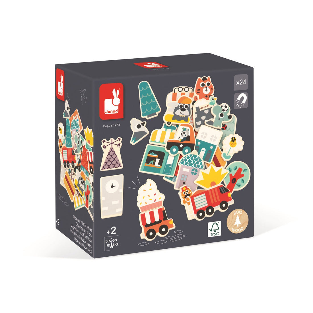 MAGNETS VILLE - 24pcs JANOD