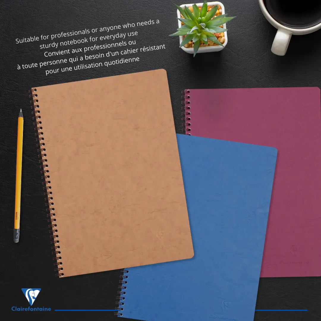 Age-bag cahier reliure intégrale ligné+M -noir- A4. 100 pages (21x29.7cm) CLAIREFONTAINE