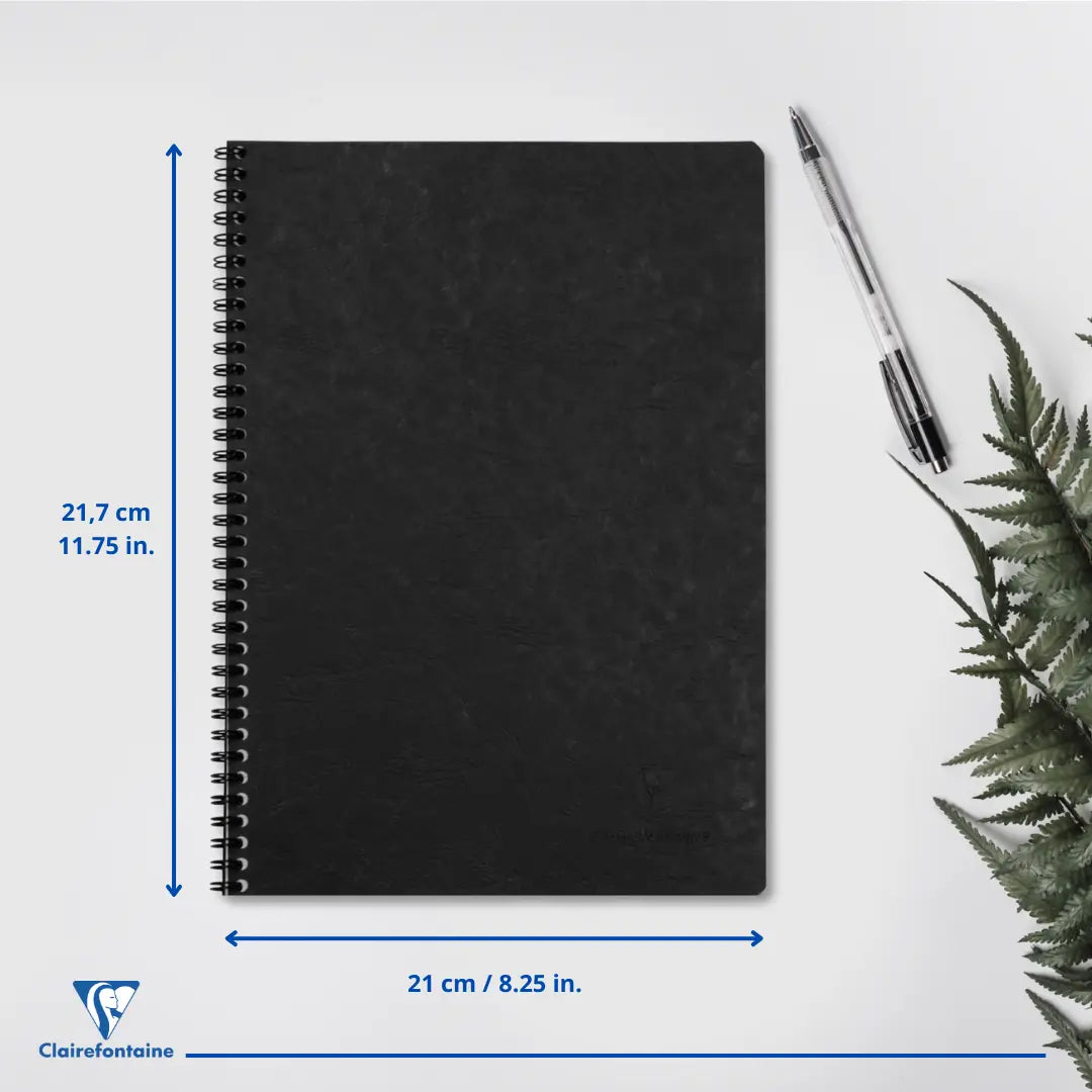 Age-bag cahier reliure intégrale ligné+M -noir- A4. 100 pages (21x29.7cm) CLAIREFONTAINE
