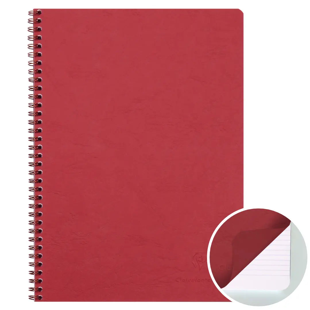 Age-bag cahier reliure intégrale ligné+M -rouge- A4. 100 pages (21x29.7cm) CLAIREFONTAINE