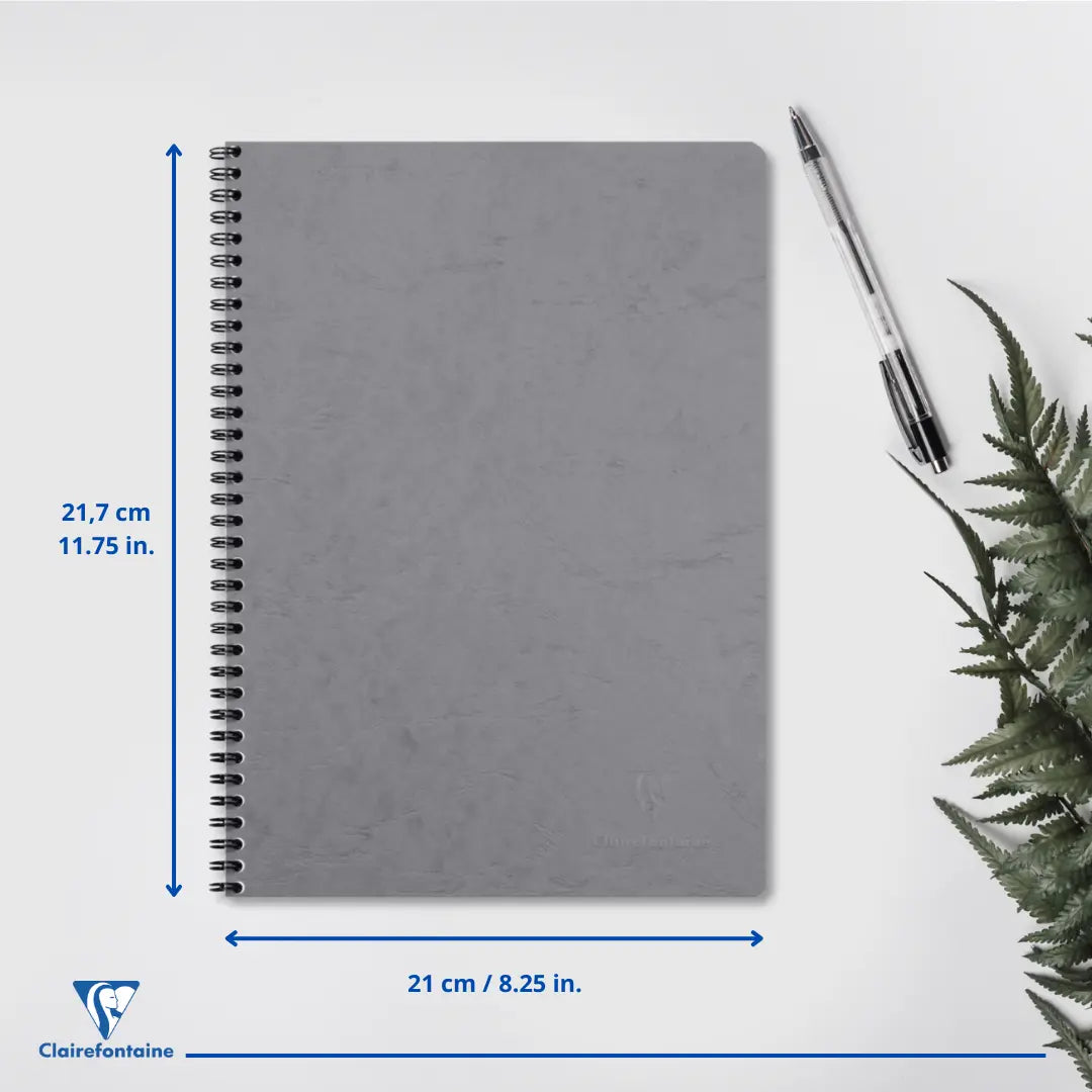 Age-bag cahier reliure intégrale ligné+M -gris- A4. 100 pages (21x29.7cm) CLAIREFONTAINE