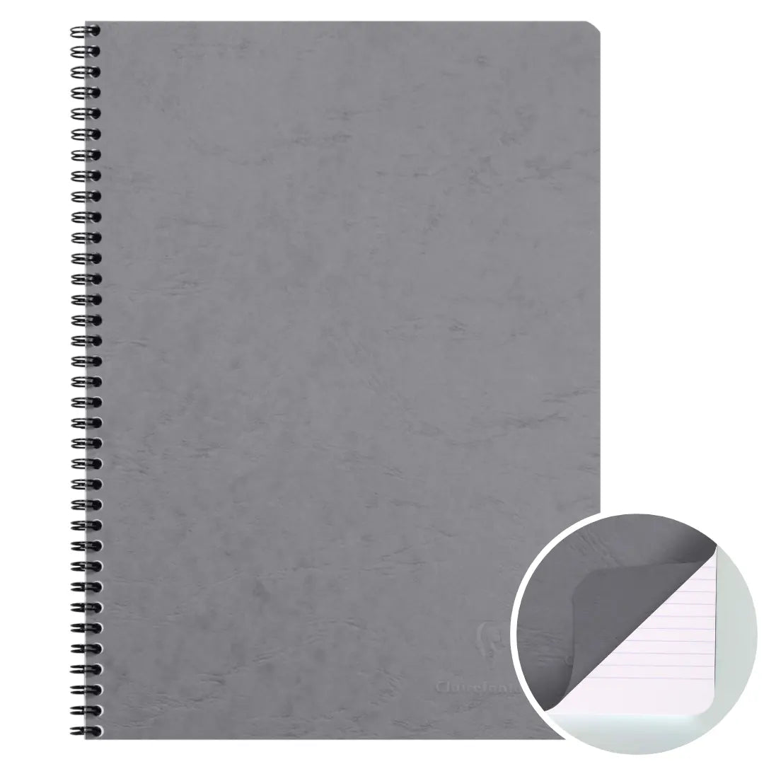 Age-bag cahier reliure intégrale ligné+M -gris- A4. 100 pages (21x29.7cm) CLAIREFONTAINE