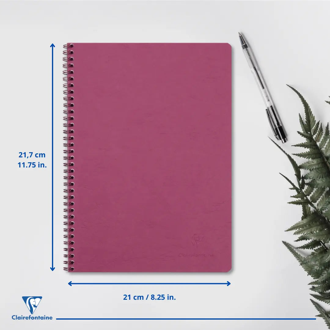 Age-bag cahier reliure intégrale ligné+M -rose- A4. 100 pages (21x29.7cm) CLAIREFONTAINE