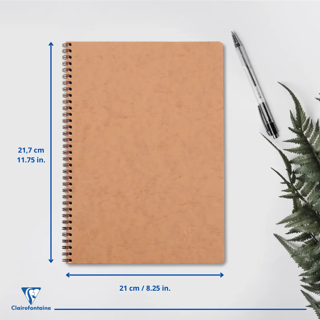 Age-bag cahier reliure intégrale ligné+M -tabac- A4. 100 pages (21x29.7cm) CLAIREFONTAINE