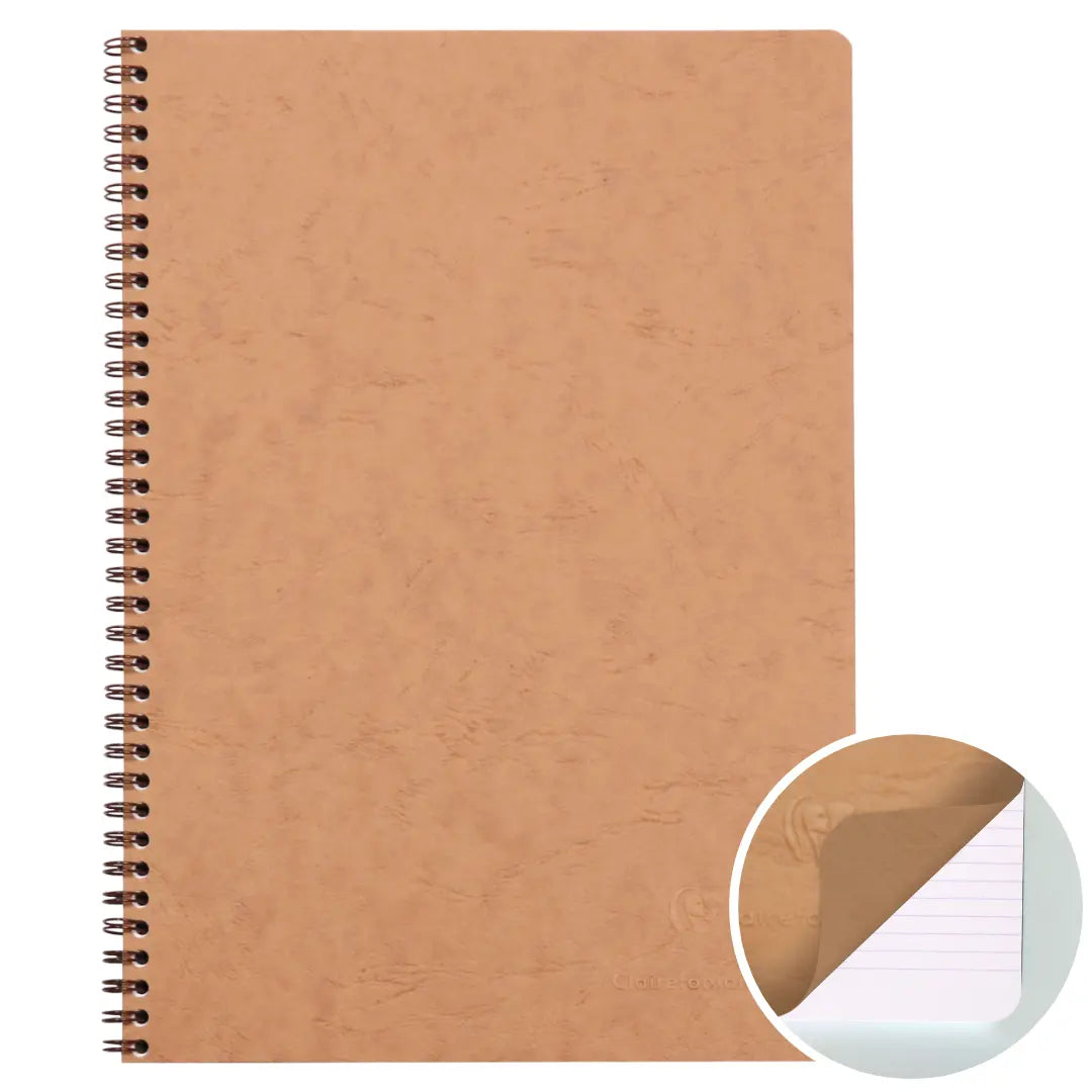 Age-bag cahier reliure intégrale ligné+M -tabac- A4. 100 pages (21x29.7cm) CLAIREFONTAINE