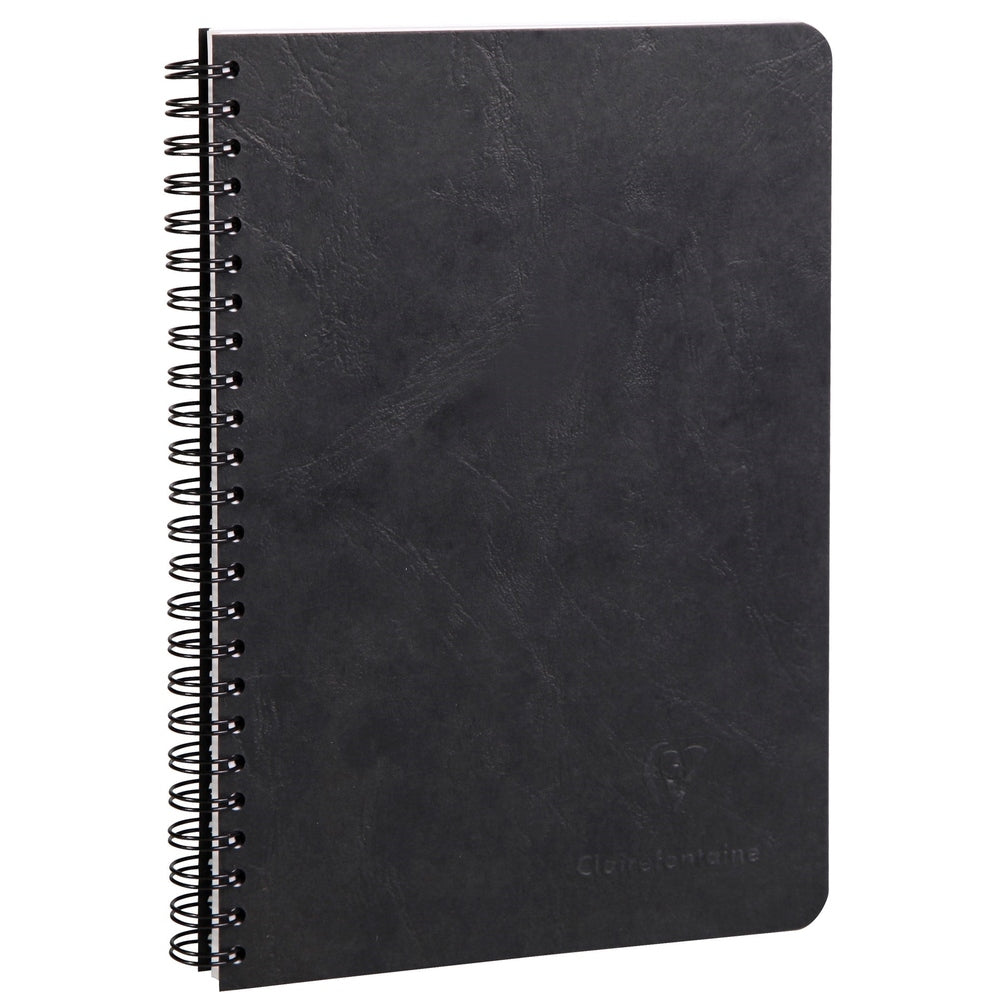 Age-Bag Cahier à reliure spirale ligné 100P 5¾X8¼ Noir CLAIREFONTAINE