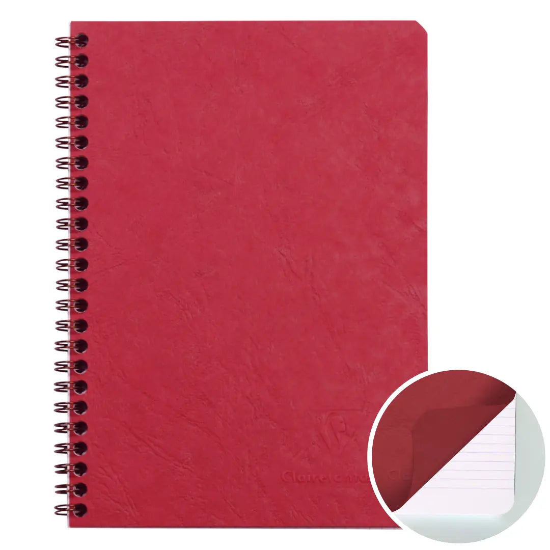 Age-bag cahier reliure intégrale ligné-rouge- A5. 100 pages (14.8x21cm) CLAIREFONTAINE
