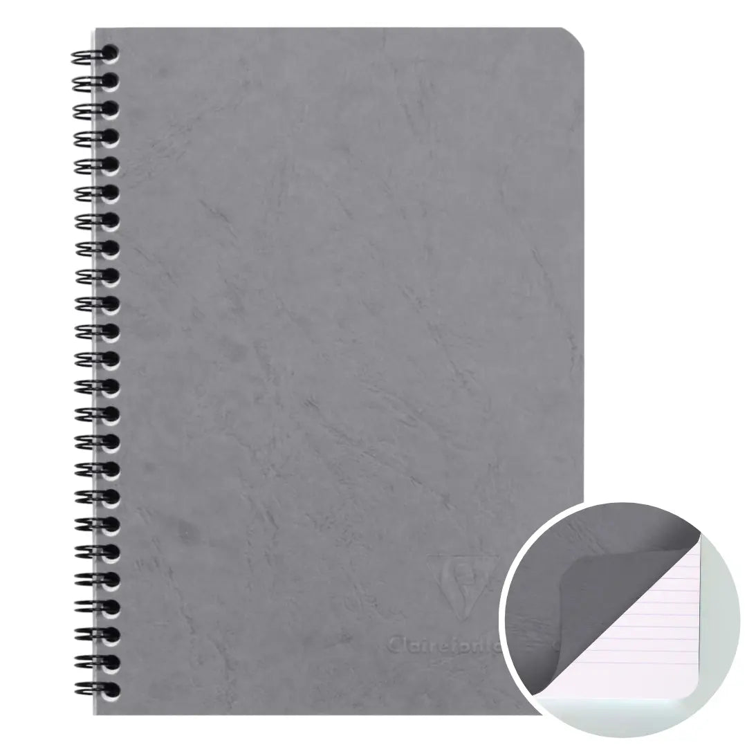 Age-bag cahier reliure intégrale ligné -gris- A5. 100 pages (14.8x21cm) CLAIREFONTAINE