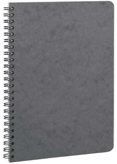 Age-Bag Cahier à reliure spirale ligné 100P 5¾X8¼ Gris CLAIREFONTAINE