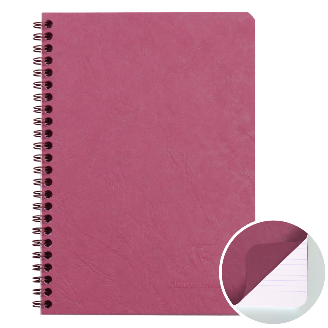 Age-bag cahier reliure intégrale ligné -rose- A5. 100 pages (14.8x21cm) CLAIREFONTAINE