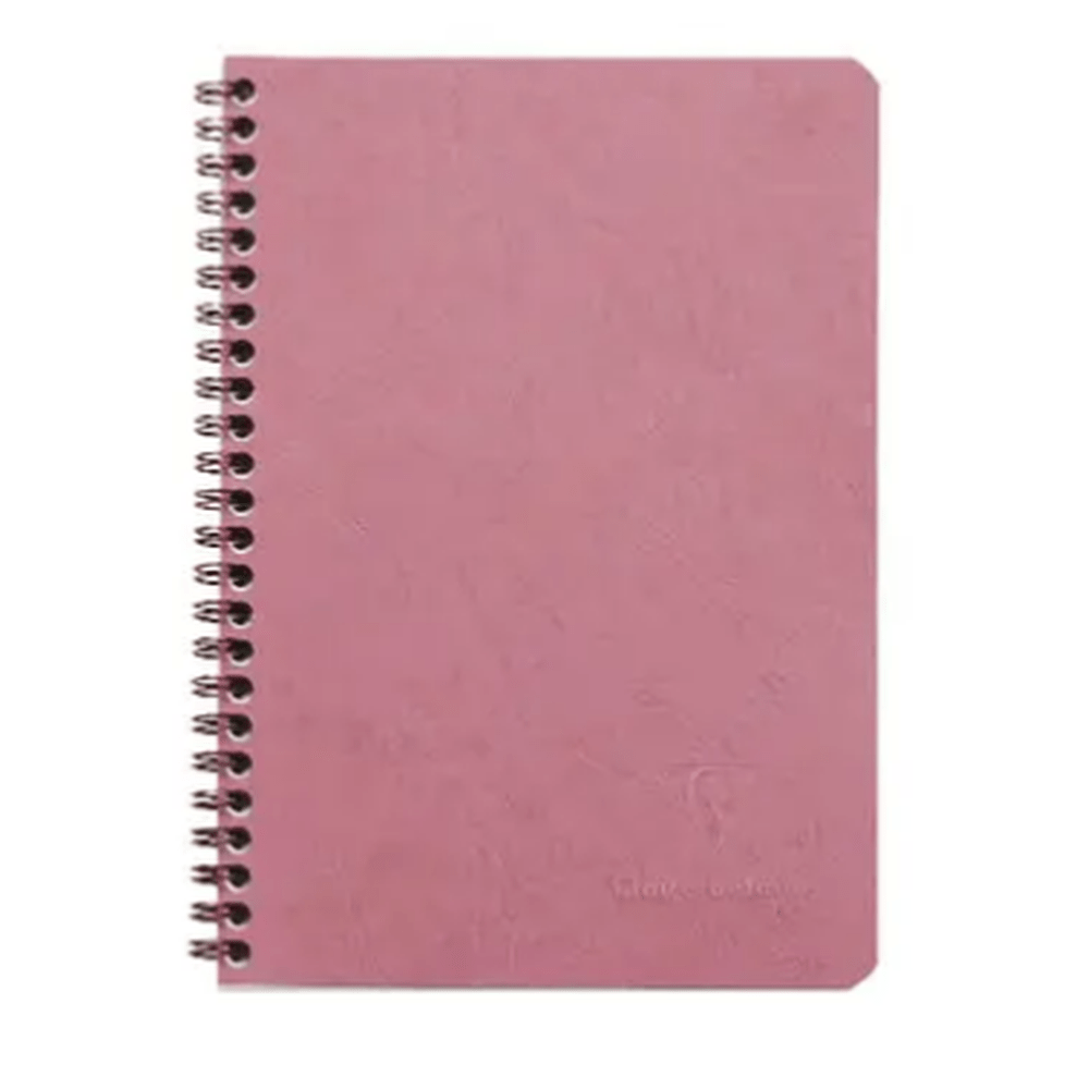 Age Bag, Cahier à reliure spirale 14,8X21Cm 50 Feuilles Lignées Rose Antique CLAIREFONTAINE