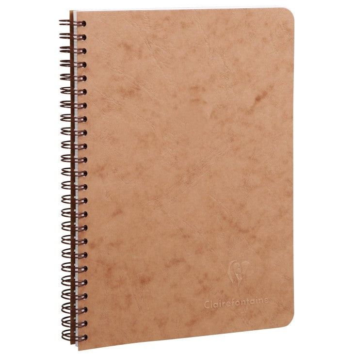 Age-Bag Cahier à reliure spirale ligné 100P 5¾X8¼ Tan CLAIREFONTAINE