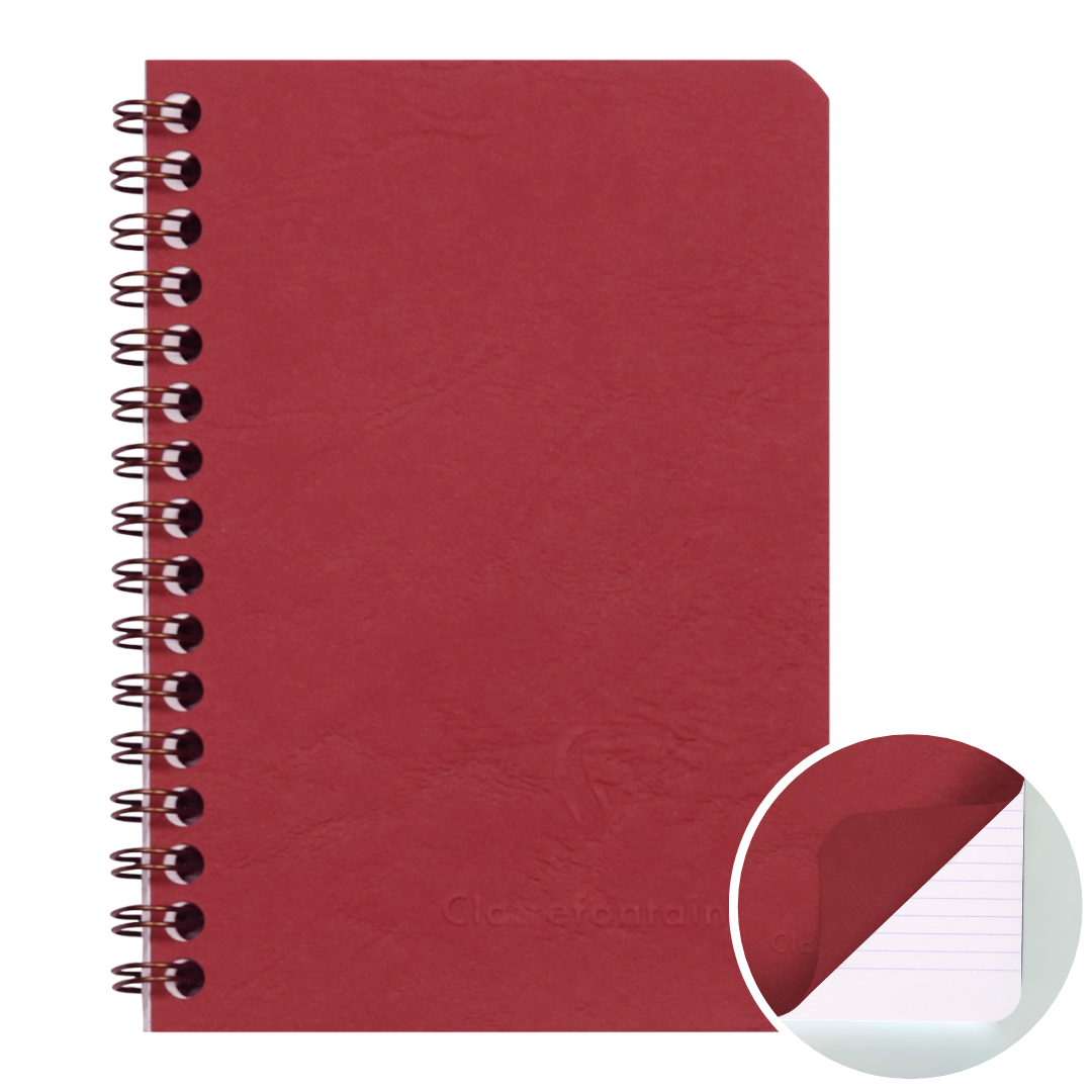 Age-bag cahier reliure intégrale ligné-rouge- 100 pages (9x14cm) CLAIREFONTAINE