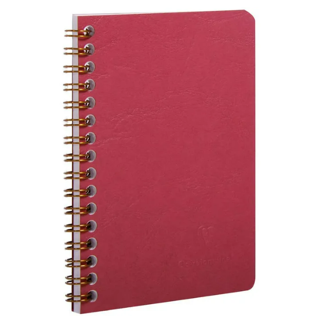 Age-Bag Cahier à reliure spirale ligné 100P 3¾X5½ Rouge CLAIREFONTAINE
