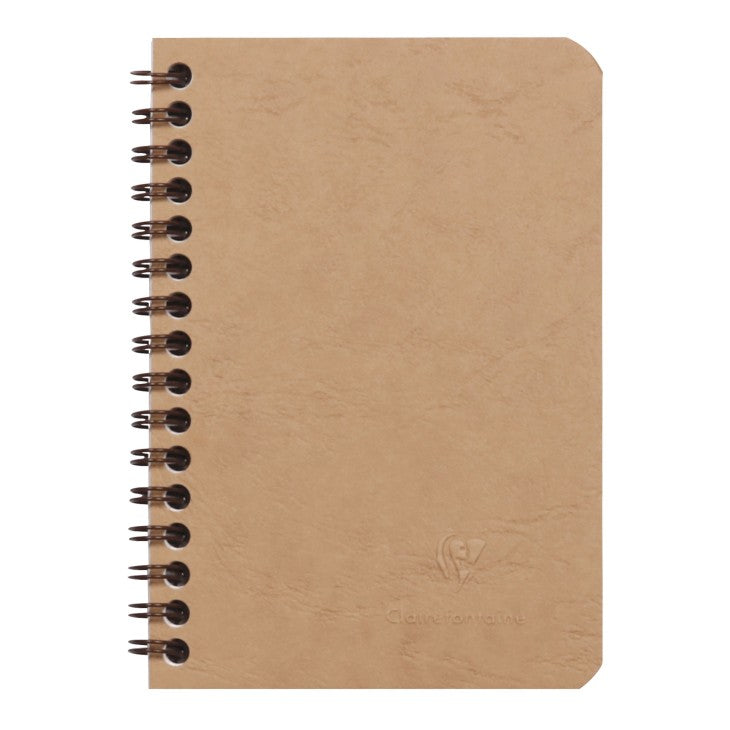Age-Bag Cahier à reliure spirale ligné 100P 3¾X5½ Tan CLAIREFONTAINE