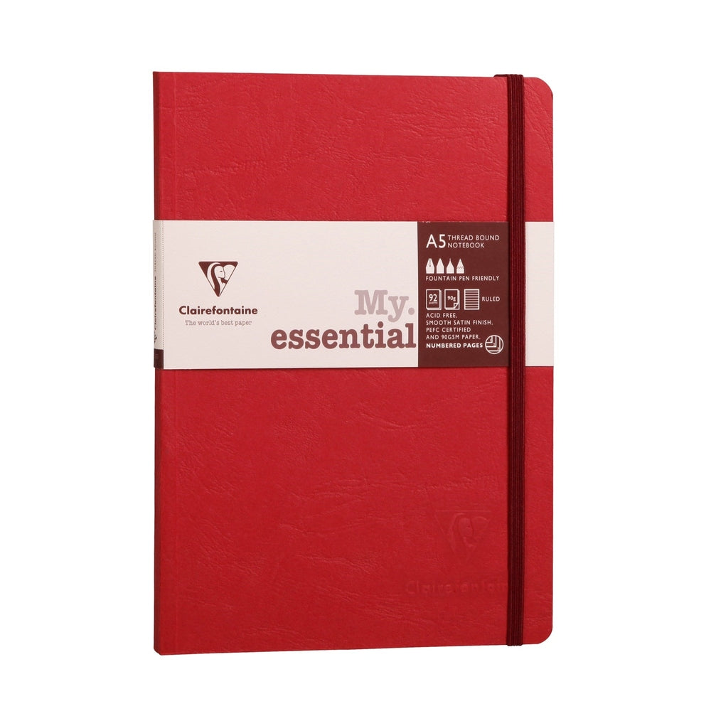 Age-Bag Cahier Collection Essentiel Dot 192P A5 5¾X8¼ Rouge CLAIREFONTAINE
