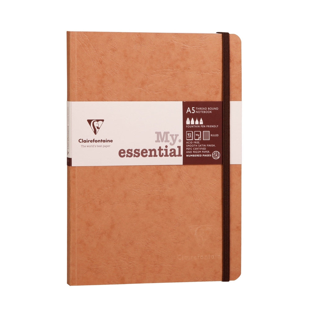 Age-Bag Cahier Collection Essentiel Dot 192P 5¾X8¼ Tan CLAIREFONTAINE