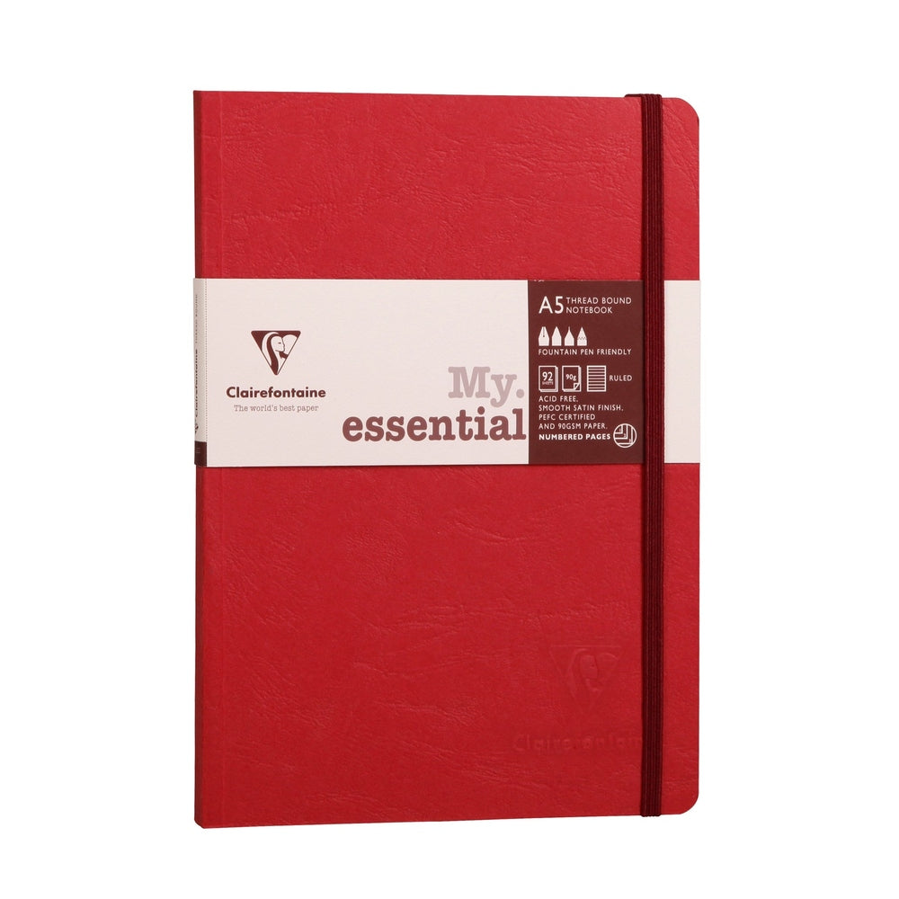 Age-Bag Cahier Collection Essentiel Ligné 5¾X8¼ Rouge CLAIREFONTAINE