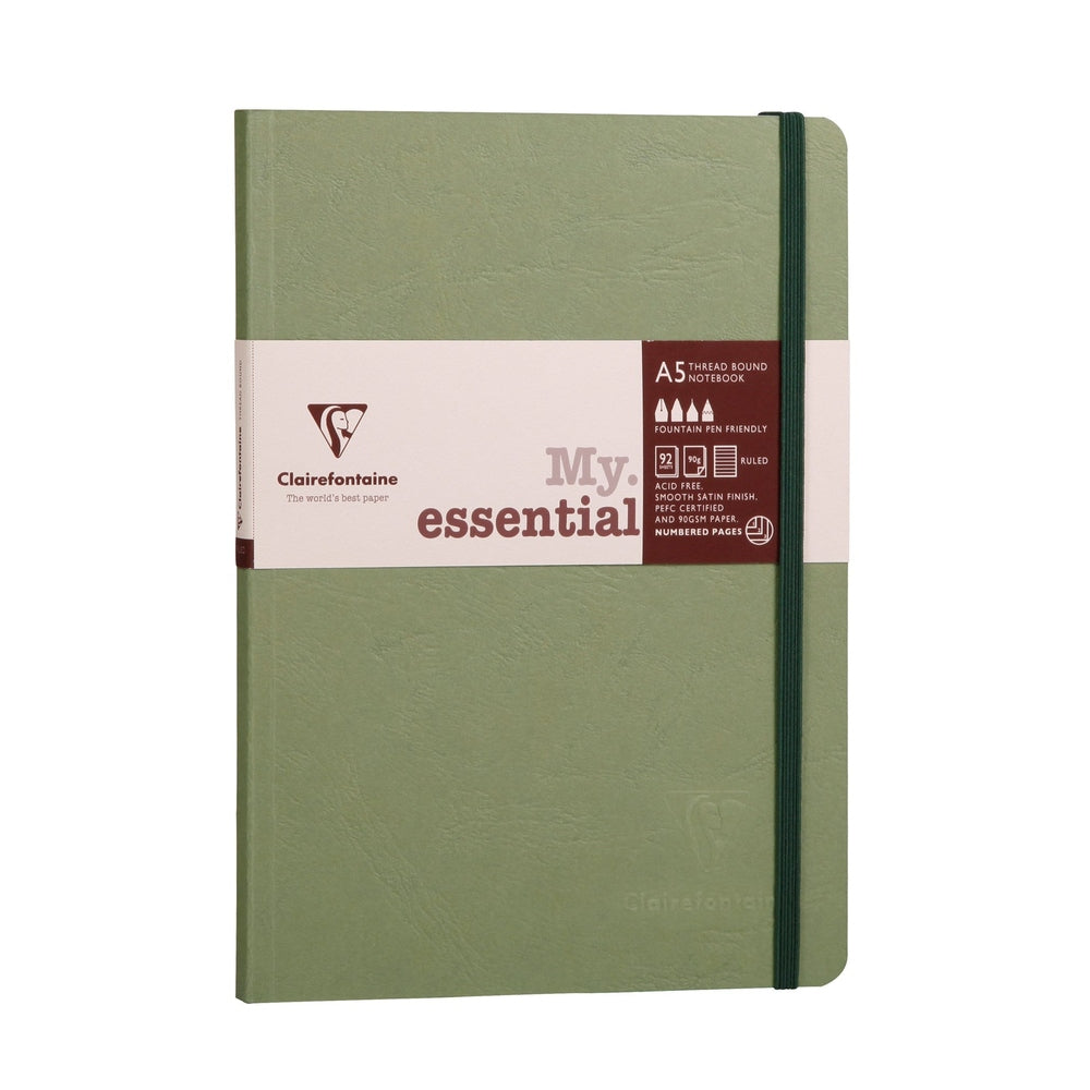 Age-Bag Cahier Collection Essentiel Ligné 5¾X8¼ Vert CLAIREFONTAINE