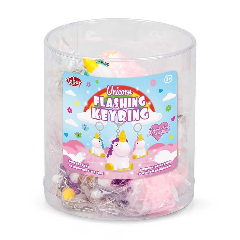 UNICORN FLASHING KEYRING (VENDU 12 UNITÉS - 3  MODÈLES) ONE FOR FUN