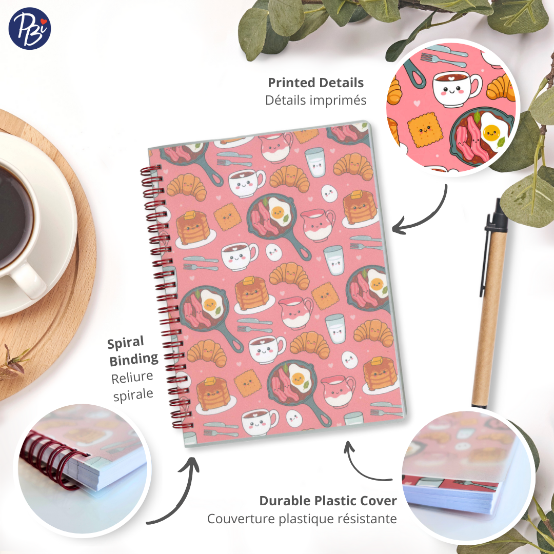 CAHIER DE NOTES- PETIT DÉJEUNER KAWAII PBI LIVRES NOTES
