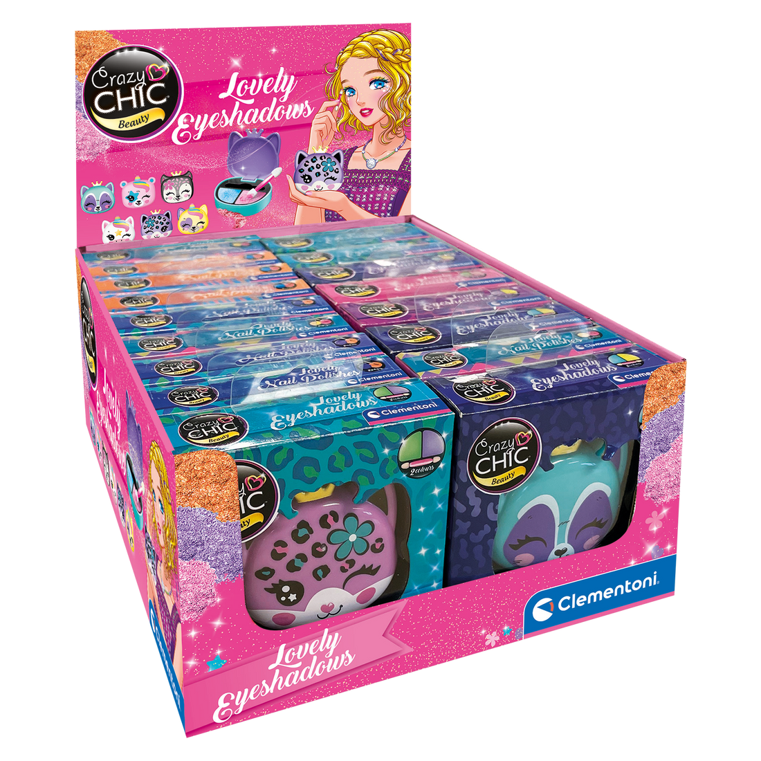 CRAZY CHIC: LOVELY FARD À PAUPIÈRES (VENDU 18 UNITÉS - 6 MODÈLES) CLEMENTONI