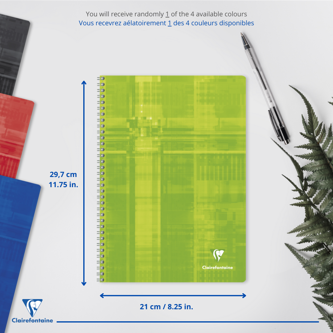 Cahier à spirale ligné 180P 8¼X11¾ CLAIREFONTAINE