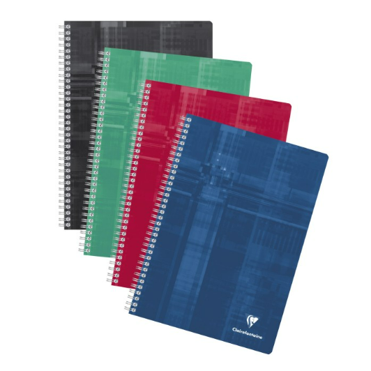 Cahier reliure intégrale 5/5 -assortis- A4. 224 pages (21x29.7cm) CLAIREFONTAINE