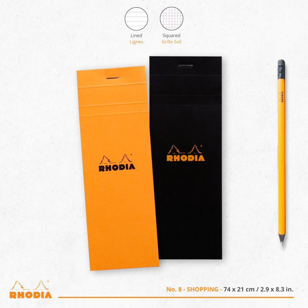Bloc-Notes Noir  8 5/5 3X8¼ RHODIA